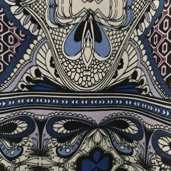 MAX STUDIO Shift Floral Halter Dress Women's Small Blue Green Comfort Stretch - Picture 4 of 8